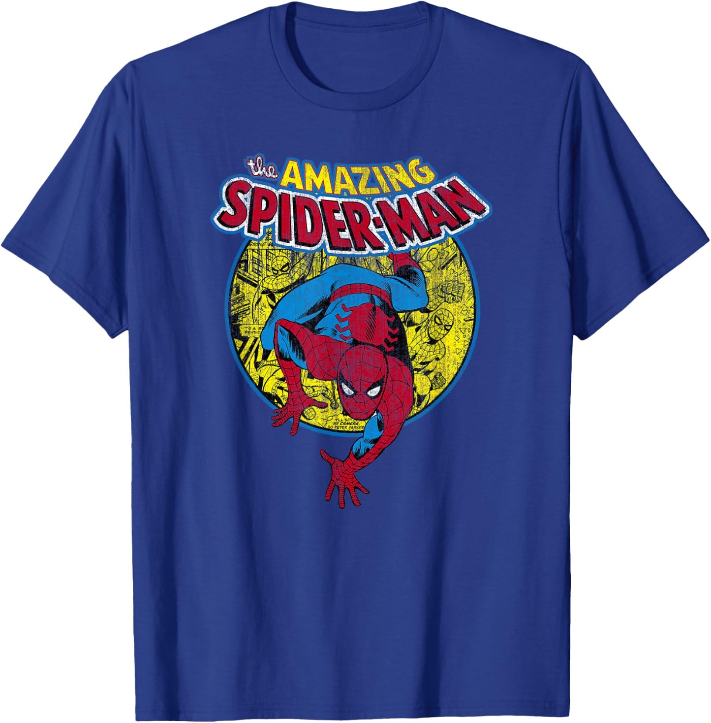 Marvel Comics Spider-Man Amazing Vintage Comic Book Crawl T-Shirt - T-Shirt | Royal