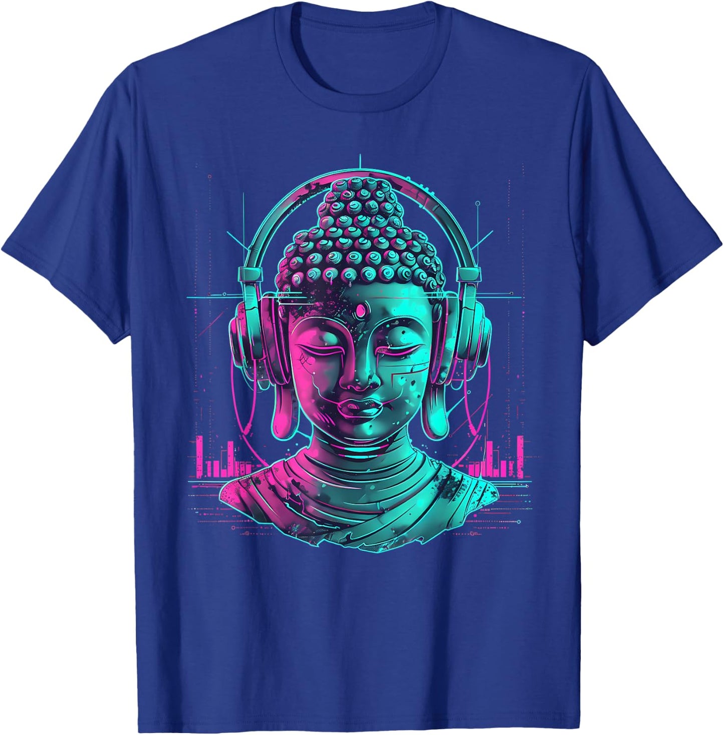 DJ Buddha Buddhist Beatmaker Music Headphones Techno T-Shirt - T-Shirt | Royal