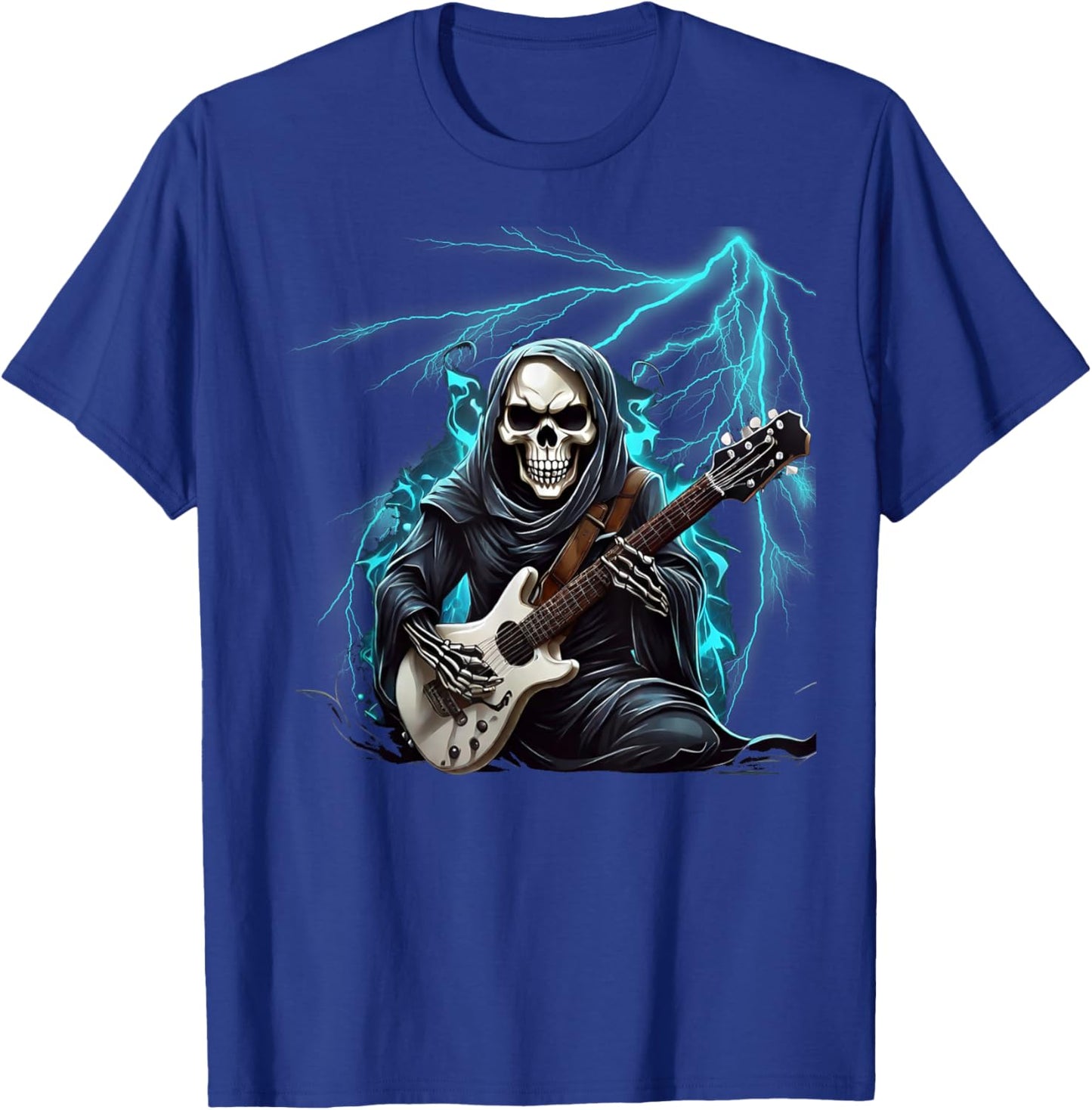 Ghost Guitar Cool Guitar Player Skeleton Hands Guitar T-Shirt - T-Shirt | Royal