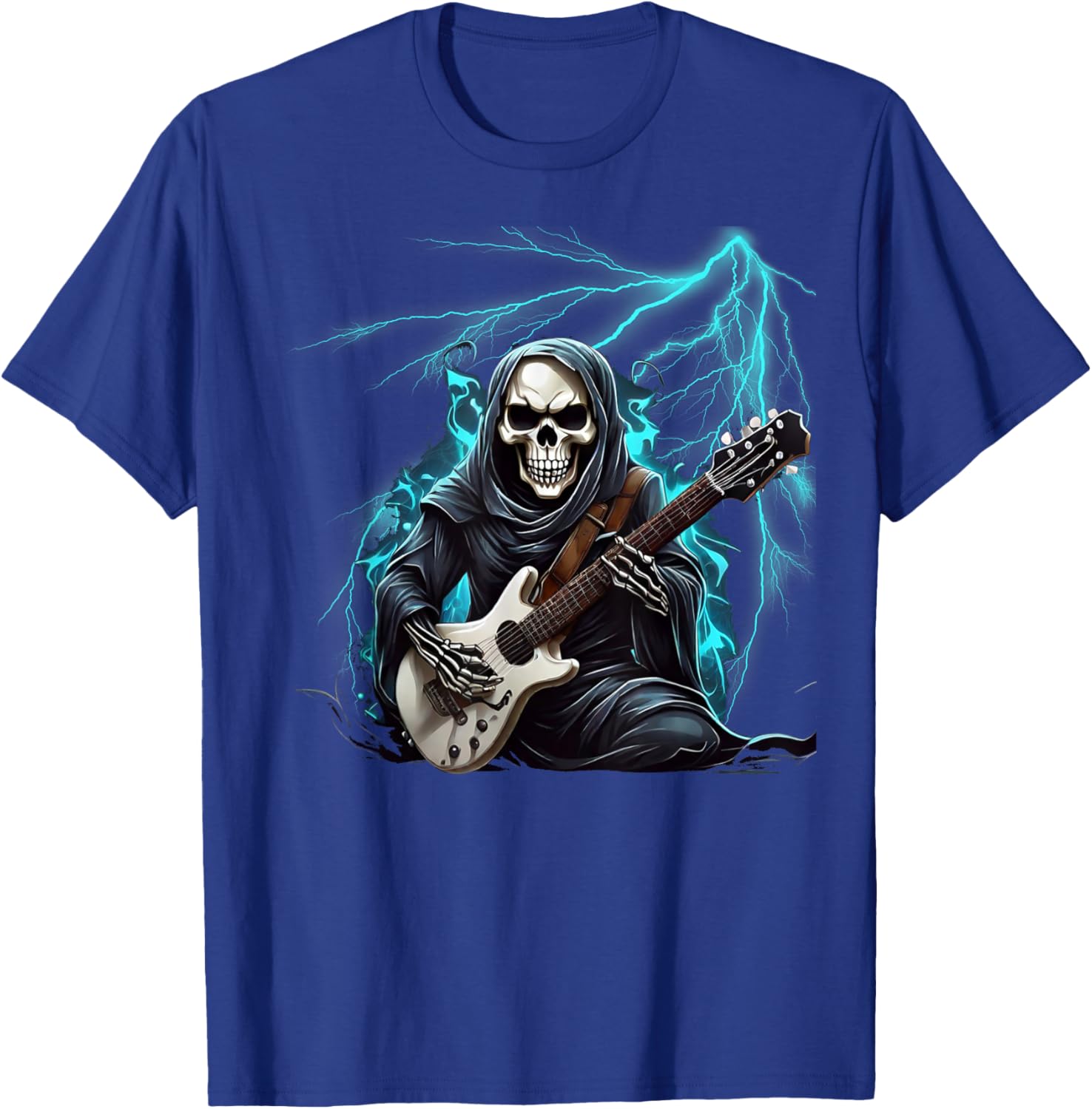 Ghost Guitar Cool Guitar Player Skeleton Hands Guitar T-Shirt - T-Shirt | Royal