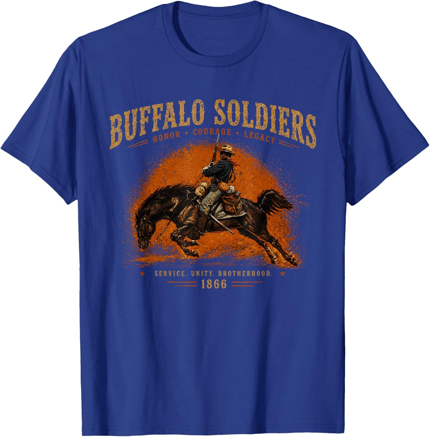 Buffalo Soldiers, African American Black History Military US T-Shirt - T-Shirt | Royal