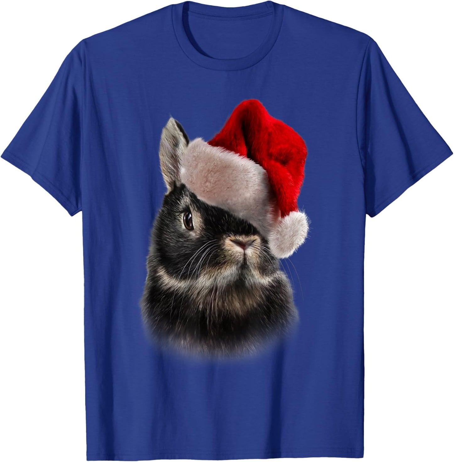 Netherland Dwarf Rabbit, Christmas Santa Hat, Bunny T-Shirt - T-Shirt | Royal