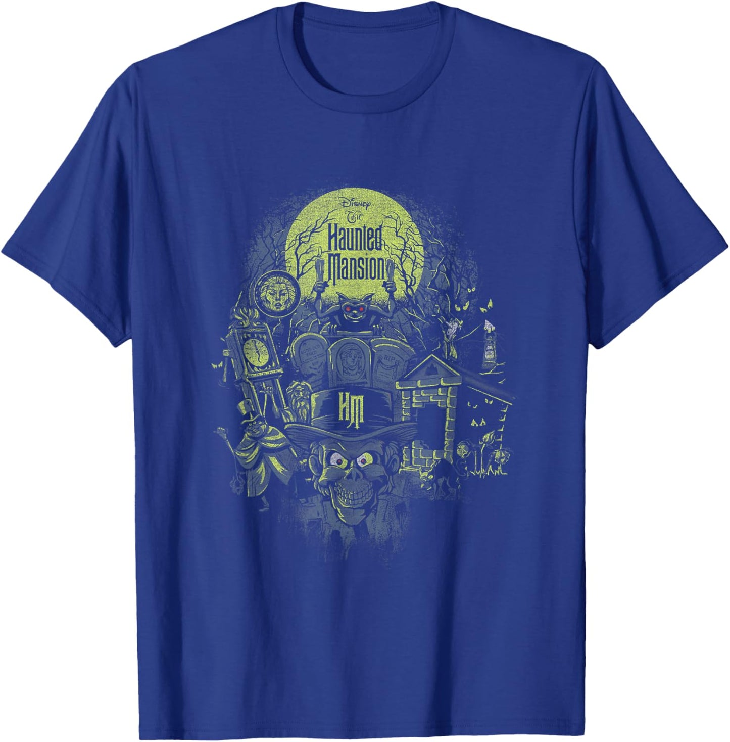 The Haunted Mansion Halloween Haunted Montage Retro Poster T-Shirt - T-Shirt | Royal