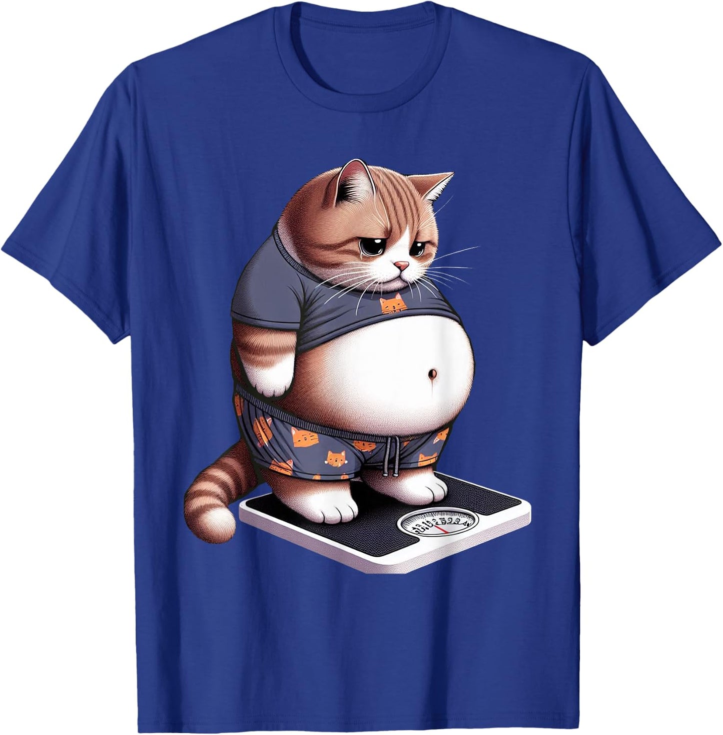 Funny Fat Cat Cute Chubby Kitten , Small, Black T-Shirt - T-Shirt | Royal