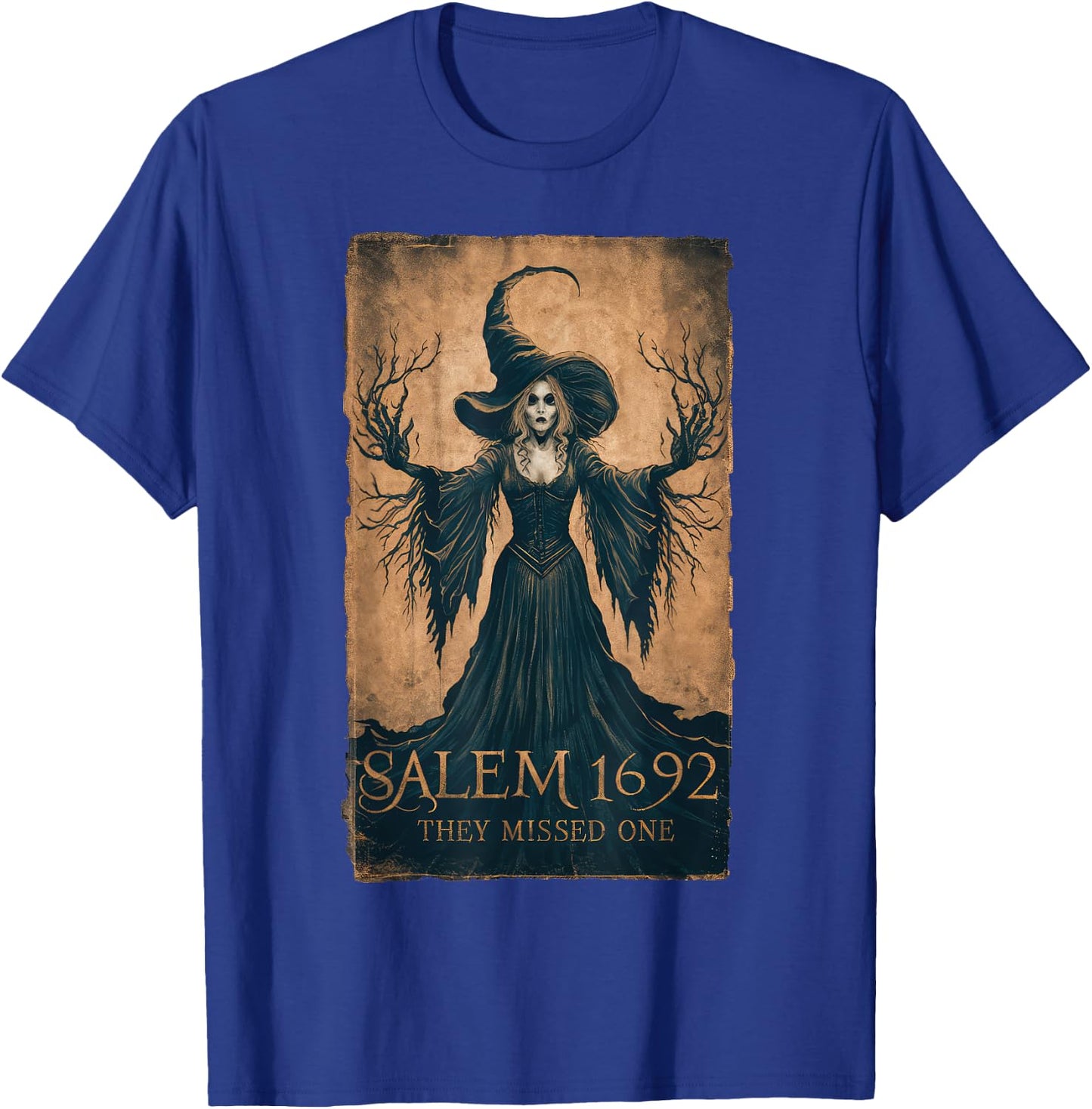 Salem 1692 They Missed One Halloween Feminist Witch Trials T-Shirt - T-Shirt | Royal
