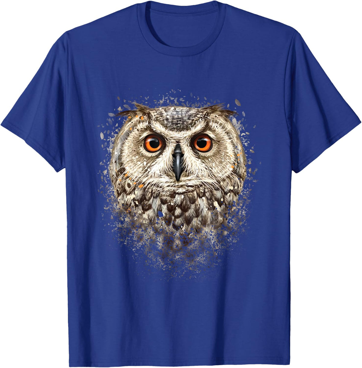 Artistic Owl Face - Birds Ornithologist Nature Animal Lover T-Shirt - T-Shirt | Royal