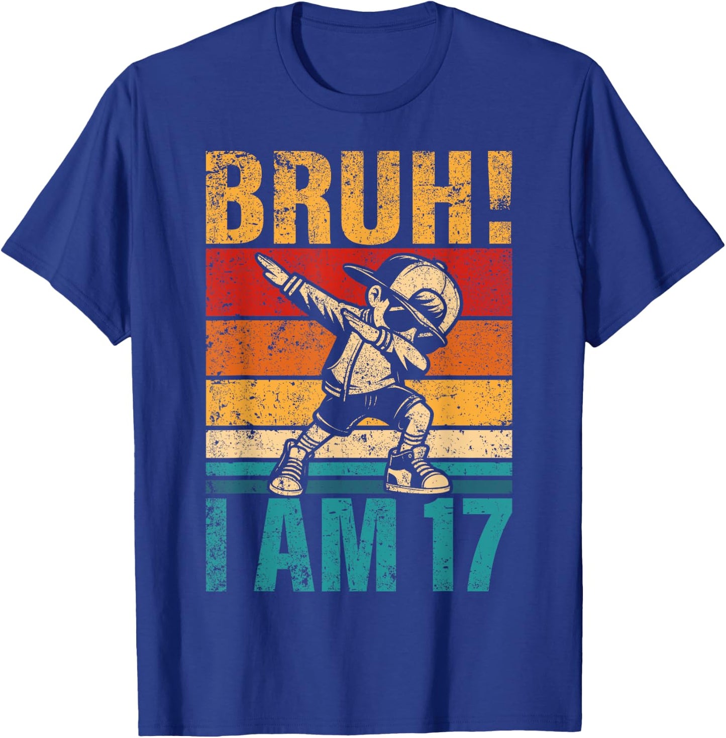 17 Year Old Birthday Dabbing Boy Bruh It's My 17th Birthday T-Shirt - T-Shirt | Royal