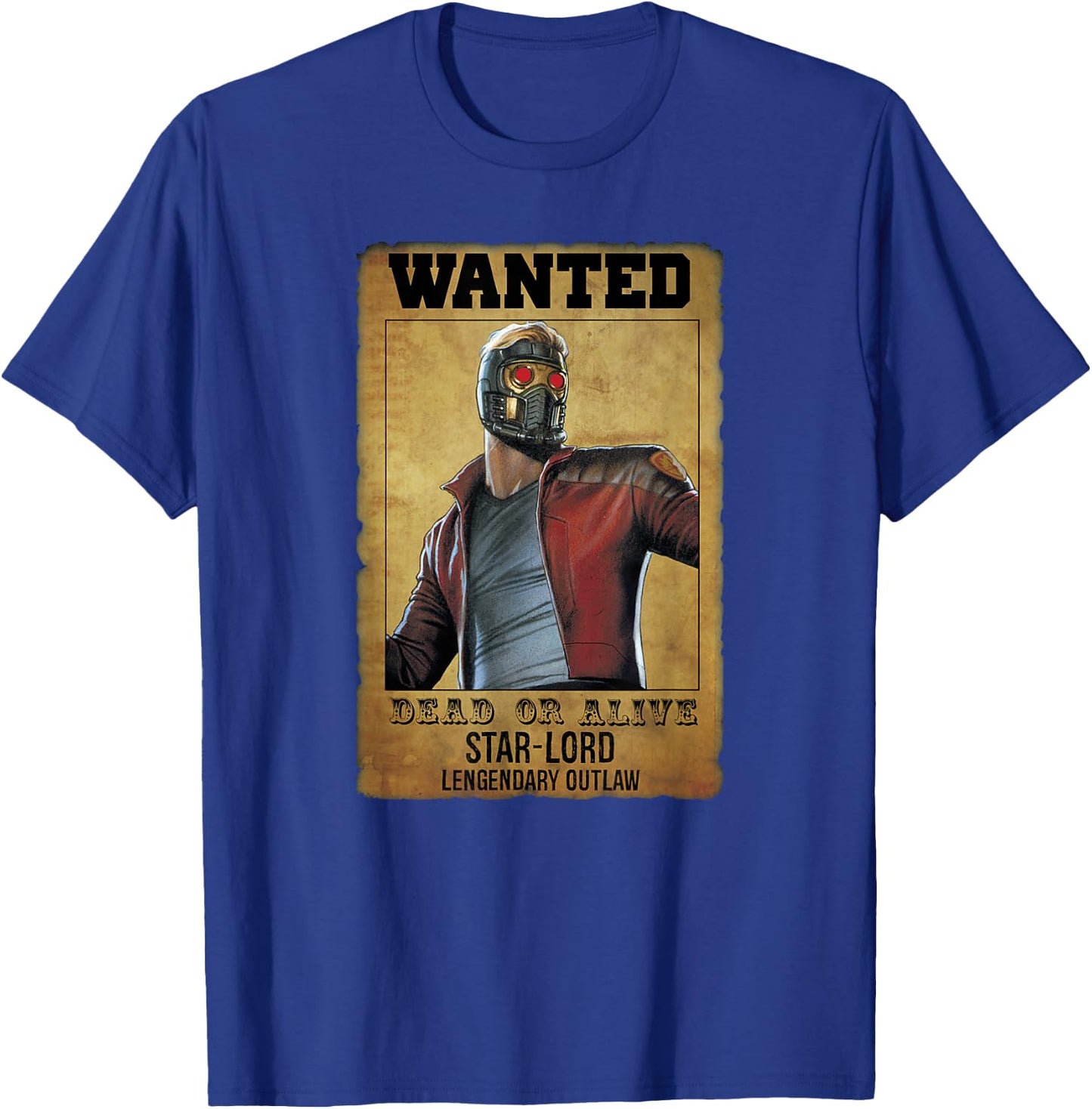 Marvel Guardians of The Galaxy Star-Lord Vintage Wanted T-Shirt - T-Shirt | Royal