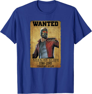 Marvel Guardians of The Galaxy Star-Lord Vintage Wanted T-Shirt - T-Shirt | Royal