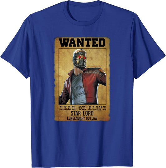 Marvel Guardians of The Galaxy Star-Lord Vintage Wanted T-Shirt - T-Shirt | Royal