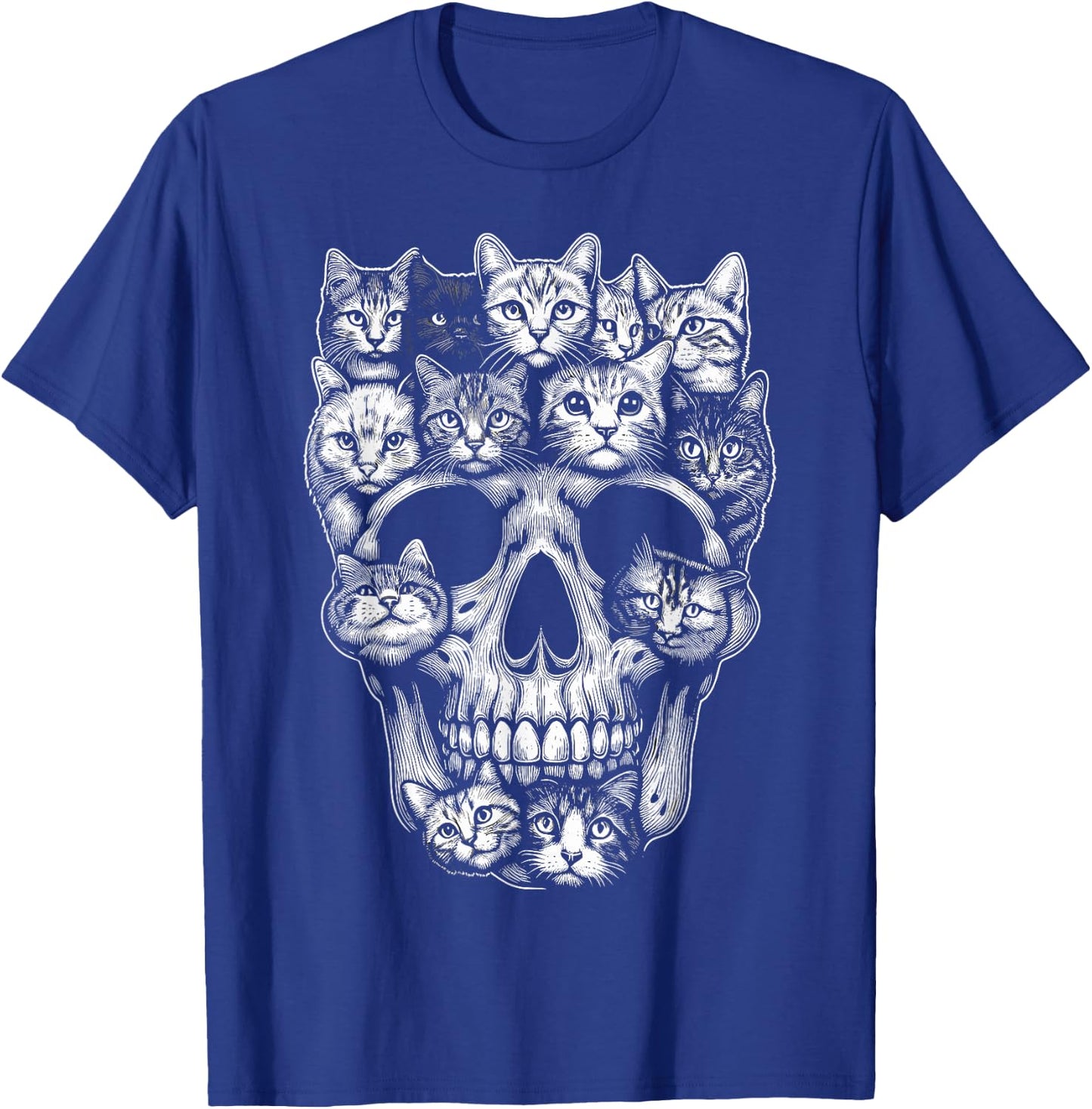 Cat Skull Skeleton Kitty Halloween Costume Cat T-Shirt - T-Shirt | Royal