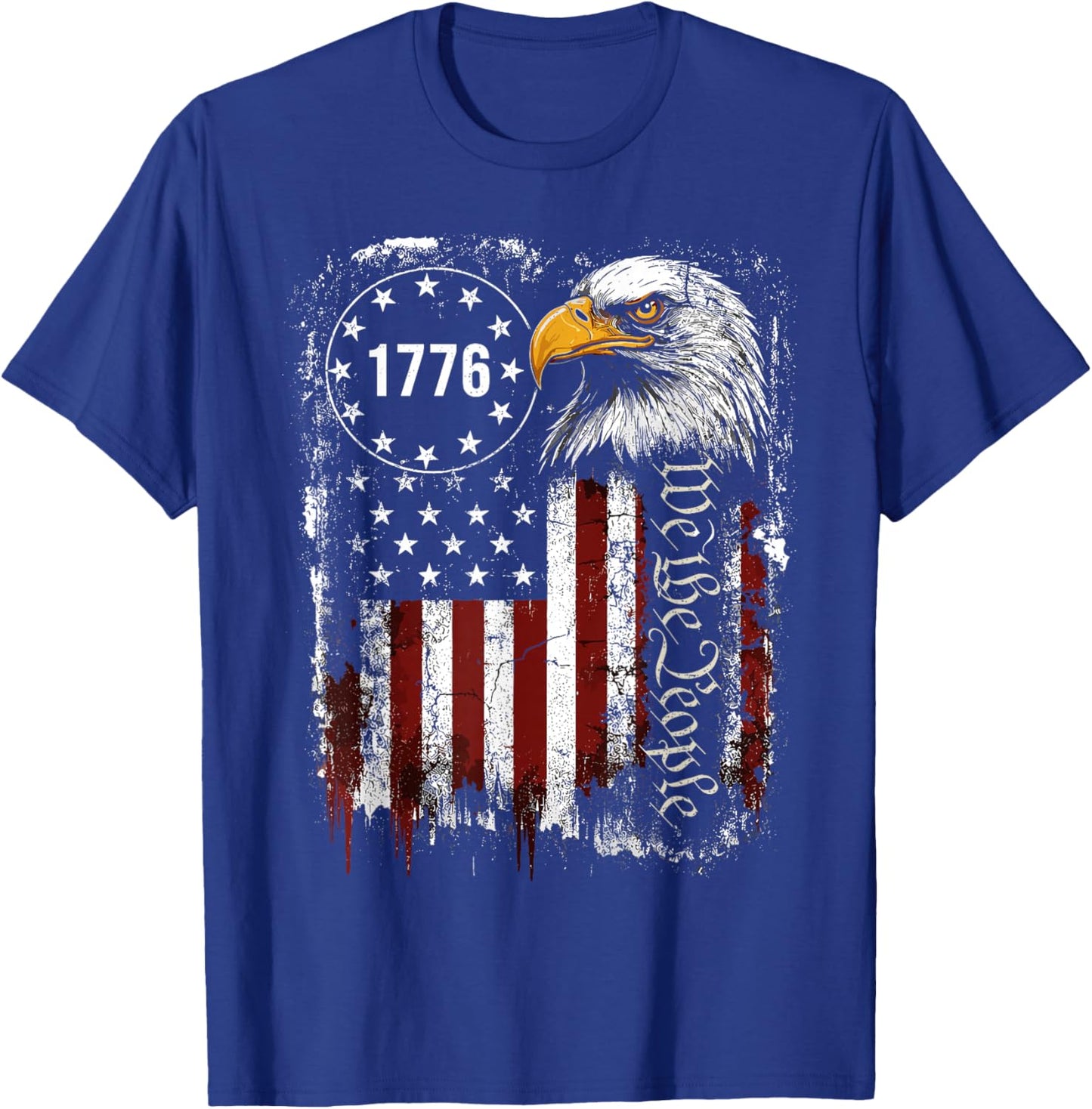 Eagle American Flag Patriotic 4th of July T-Shirt - T-Shirt | Royal