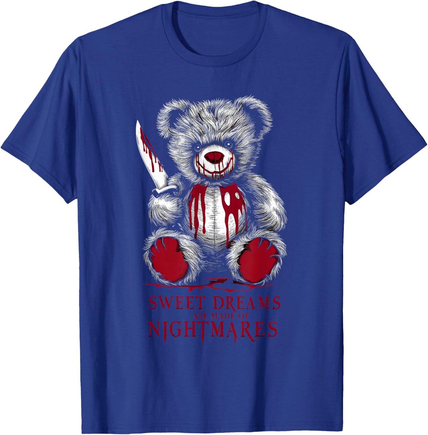Terrifying Teddy Spooky Plush Horror Teddy Bear Scary T-Shirt - T-Shirt | Royal