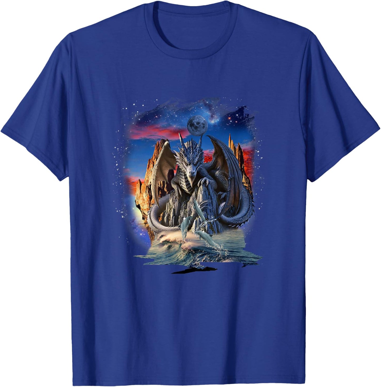 Dragon and Dolphin, Dragons and Dolphins T-Shirt - T-Shirt | Royal