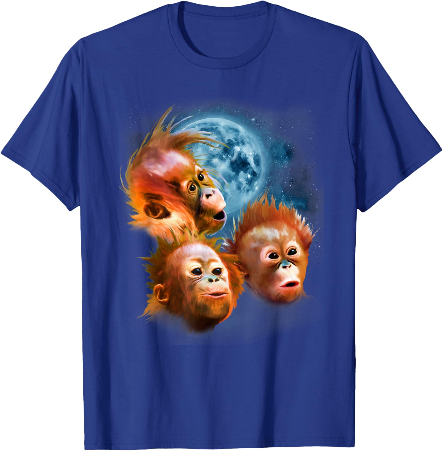 Funny Orangutan Shirt - Baby Orangutans Howling at the Moon T-Shirt - T-Shirt | Royal