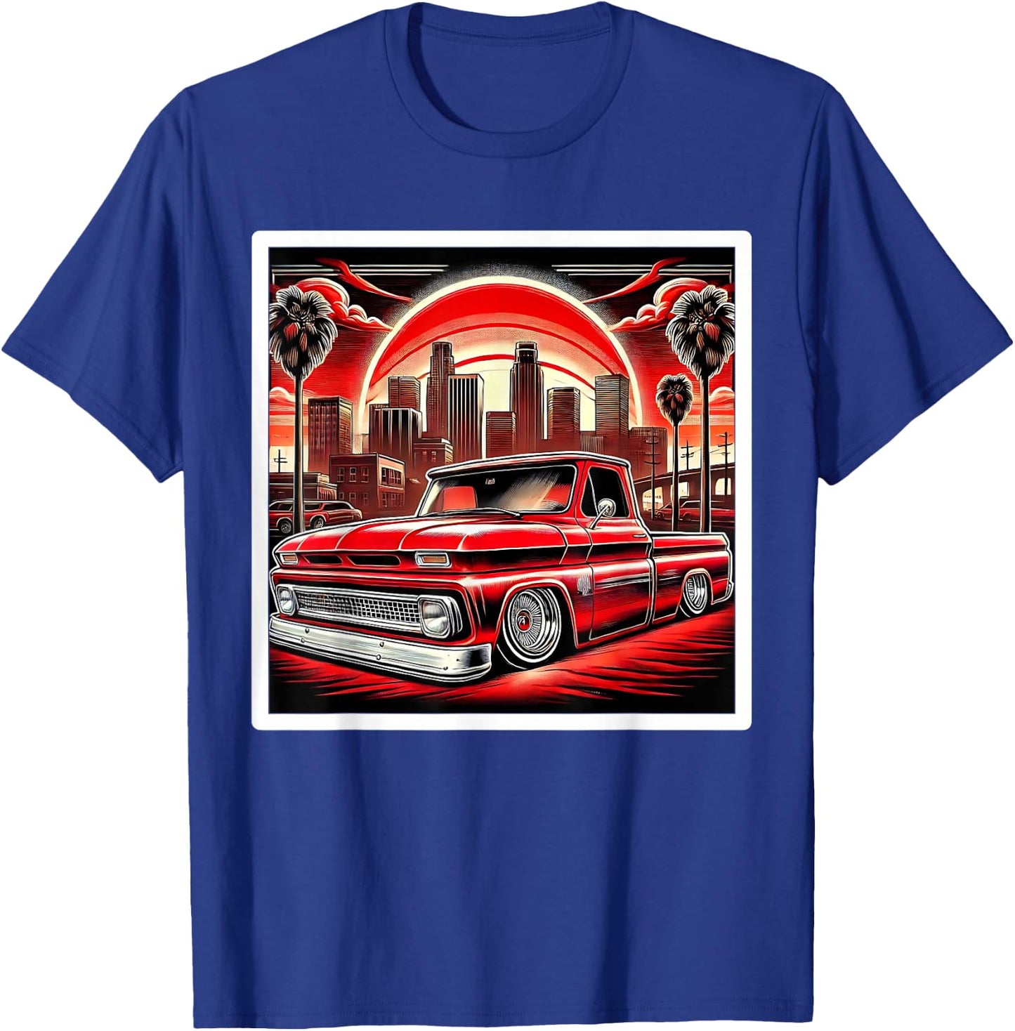 Urban Cultura Chicano Latino Mexican Pride Lowrider Truck T-Shirt - T-Shirt | Royal