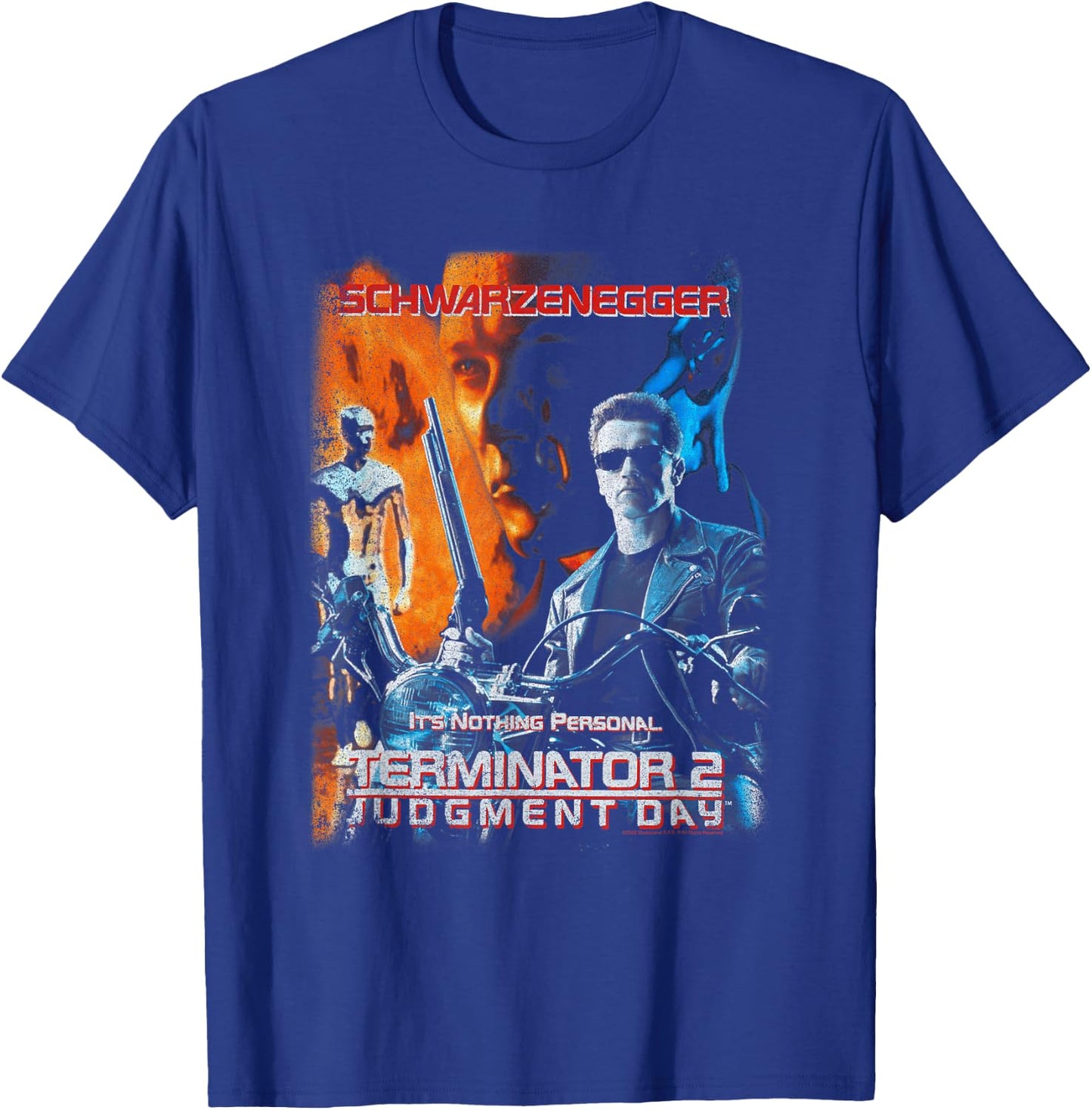 Terminator 2 Arnold Schwarzenegger Movie T-Shirt - T-Shirt | Royal
