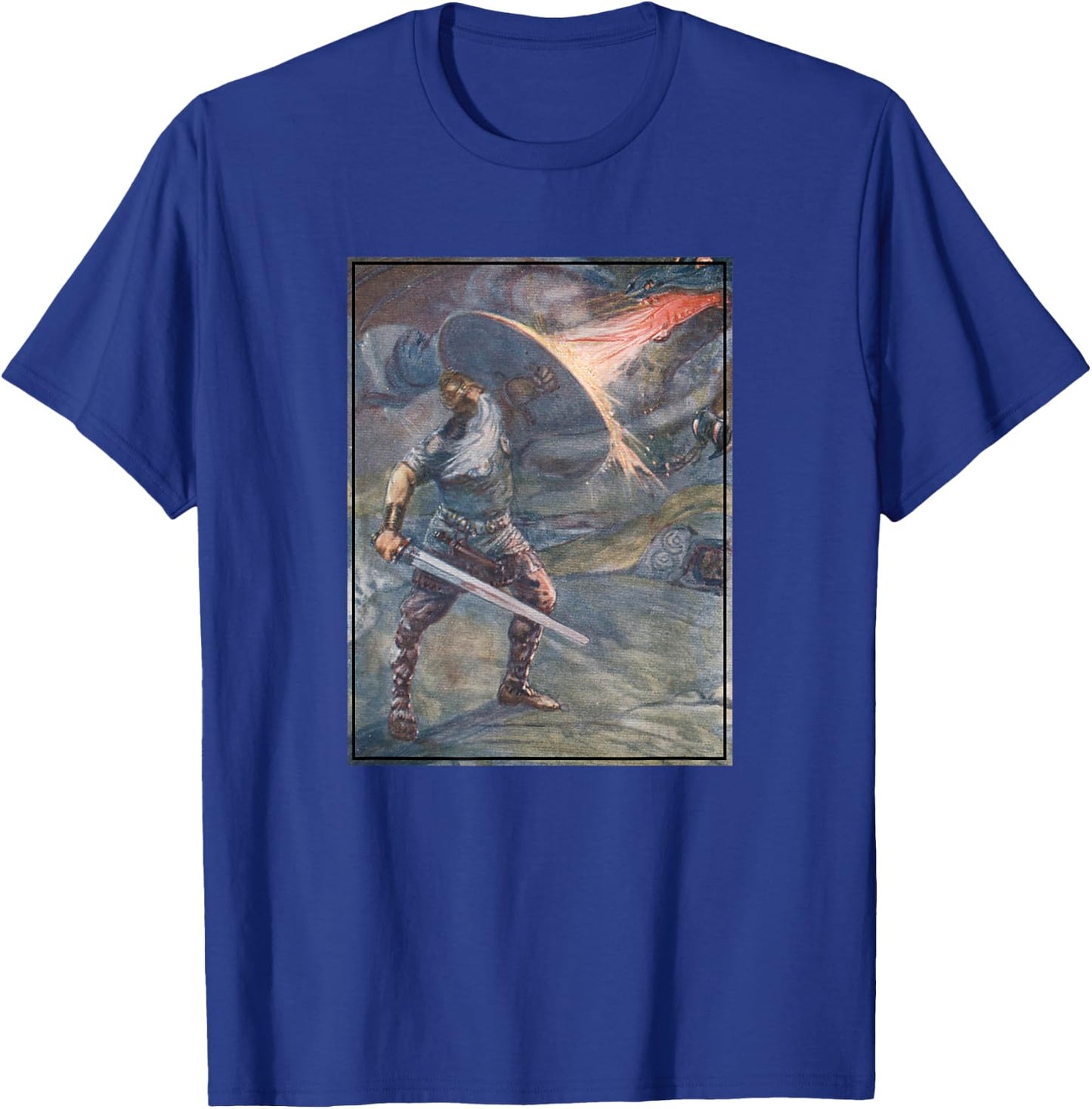 Beowulf Fighting The Dragon T-Shirt - T-Shirt | Royal