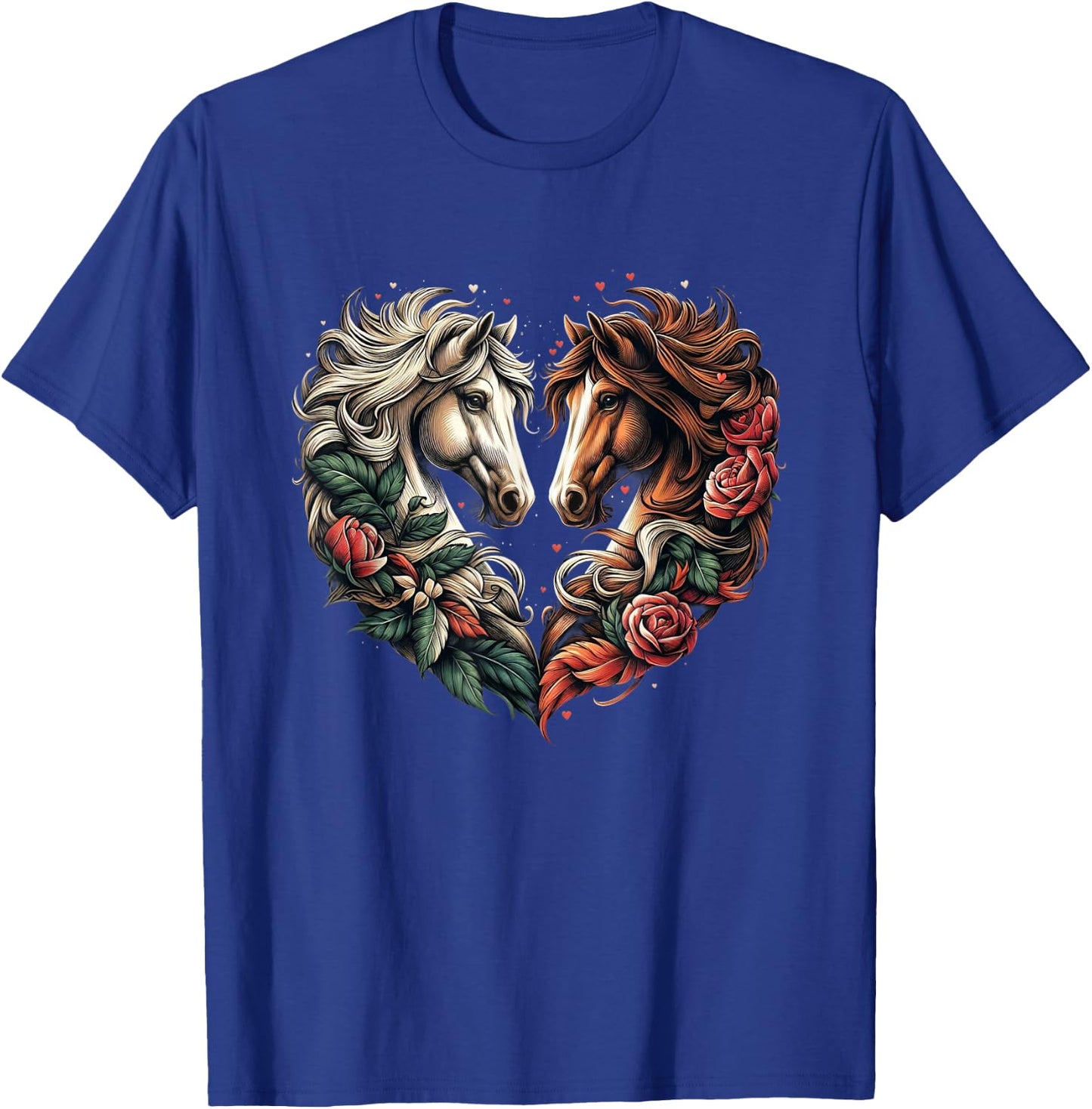 Horse Love Heart Equestrian Horse Rider Lovers T-Shirt - T-Shirt | Royal