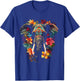Elephant Flower Animal Graphic Artwork Elephant T-Shirt - T-Shirt | Royal