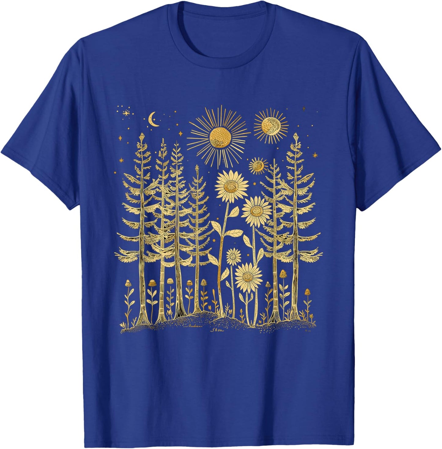 Wildlife Trees Nature Pine Tree Forest Outdoor T-Shirt - T-Shirt | Royal