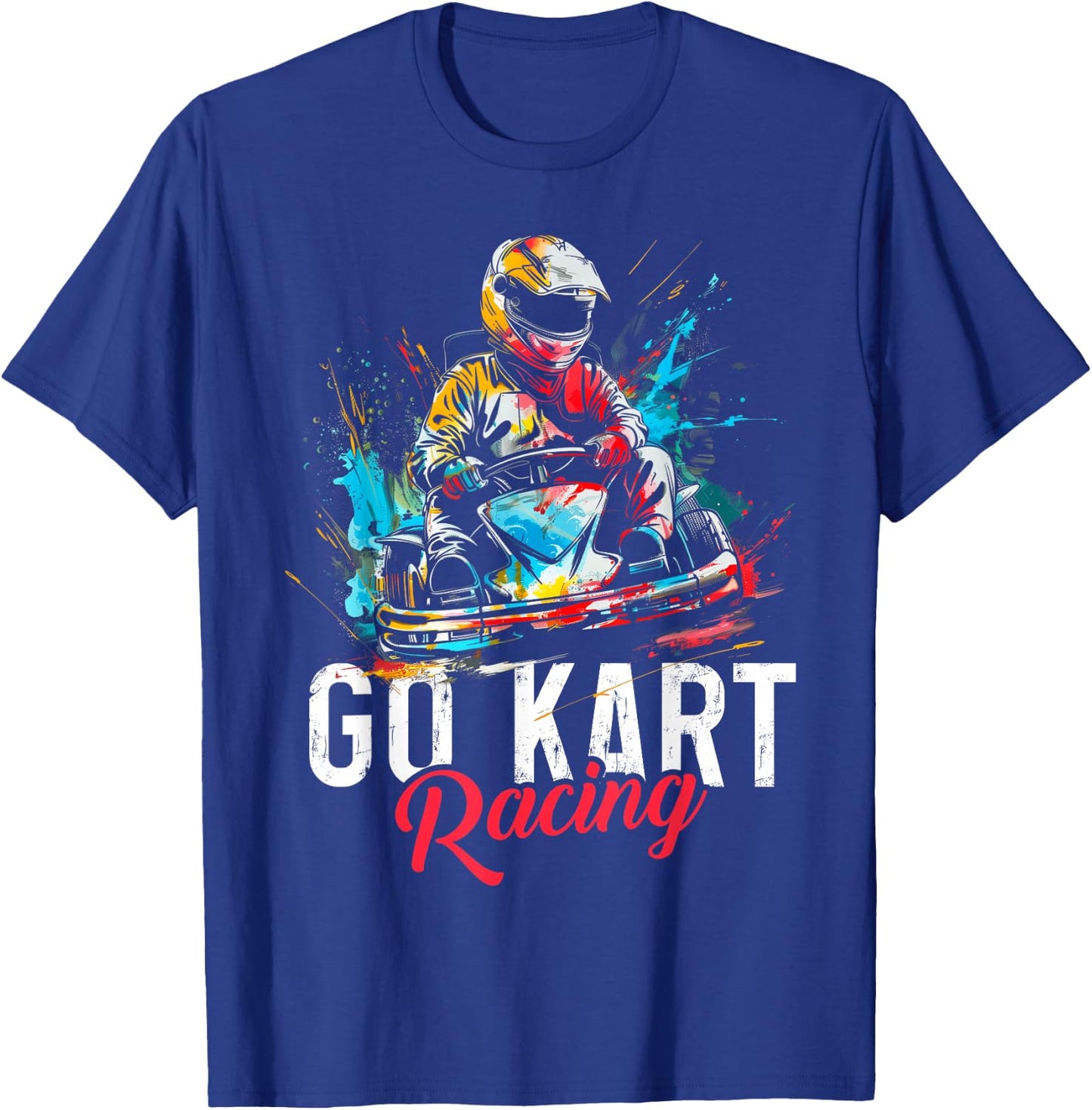 Go Kart Racing Boys Kids Racer T-Shirt - T-Shirt | Royal