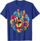 Love and Peace Tie Dye Flower Hippie T-Shirt - T-Shirt | Royal