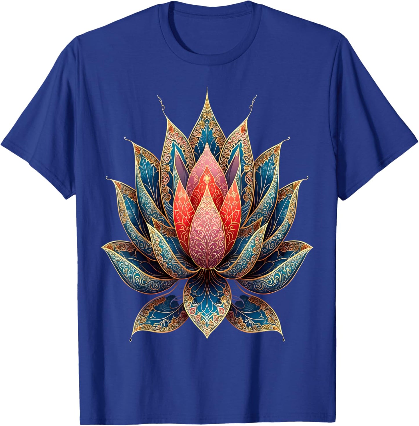 Ornate Lotus Mandala Spiritual Serenity T-Shirt - T-Shirt | Royal