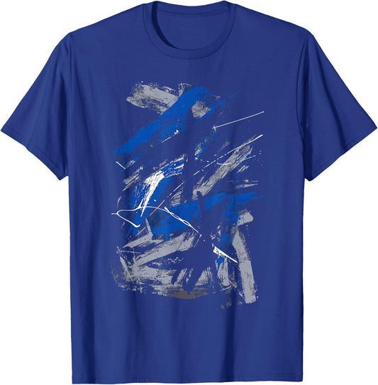 Blue and Black Urban Art Graphic T-Shirt - T-Shirt | Royal