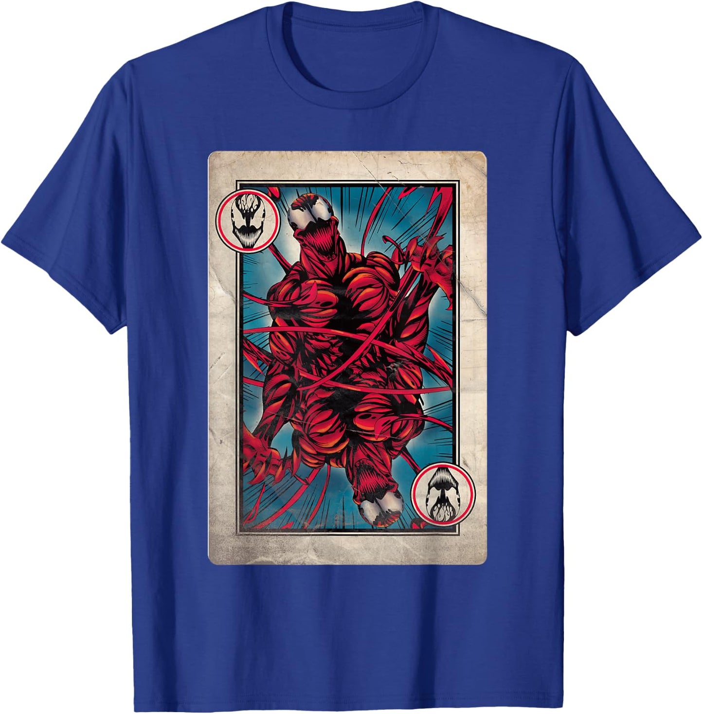Marvel Carnage Vintage Comic Playing Card T-Shirt - T-Shirt | Royal