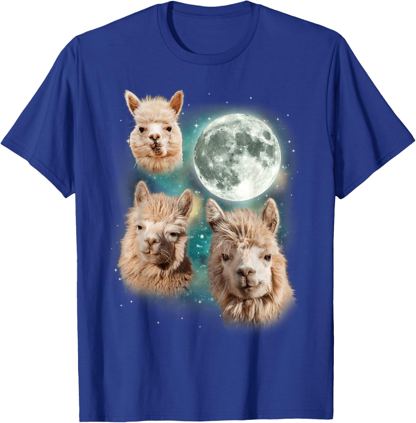 Three Alpacas Howling At The Moon | Alpaca Farm Owner Parody T-Shirt - T-Shirt | Royal