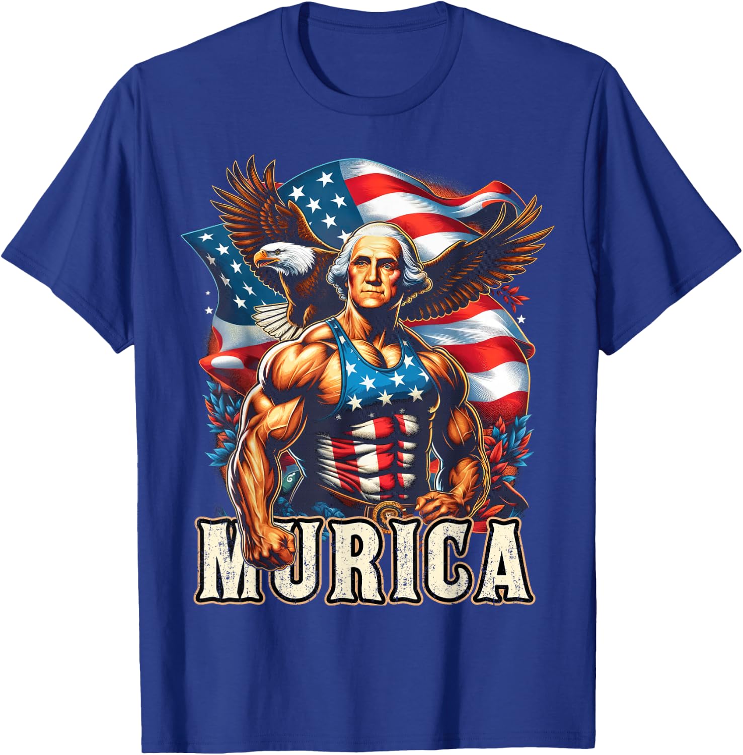 4th of July Patriotic Funny George Washington July 4th USA T-Shirt - T-Shirt | Royal