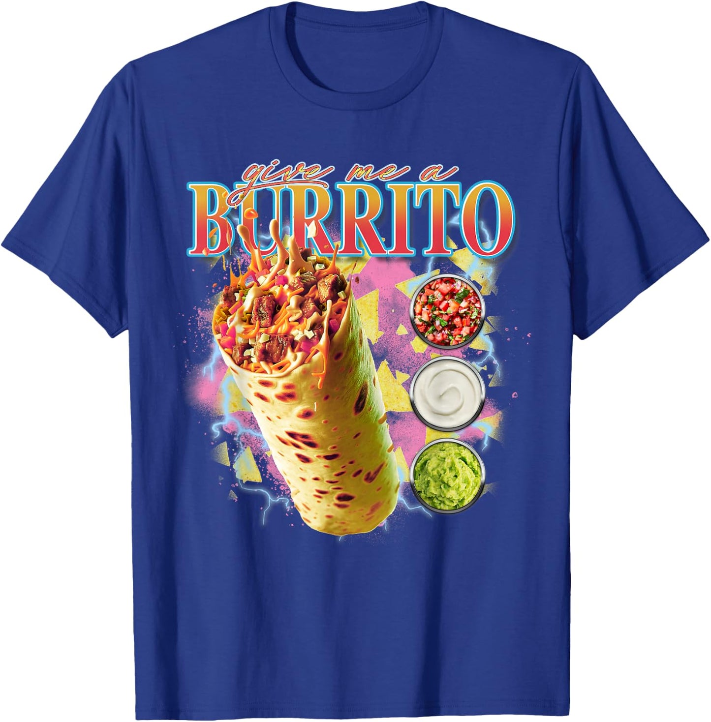 Give Me A Burrito 90s Bootleg Rap Rock Concert T-Shirt - T-Shirt | Royal