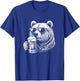 Bear Drinking Beer With Sunglasses Graphic Art Design T-Shirt - T-Shirt | Royal