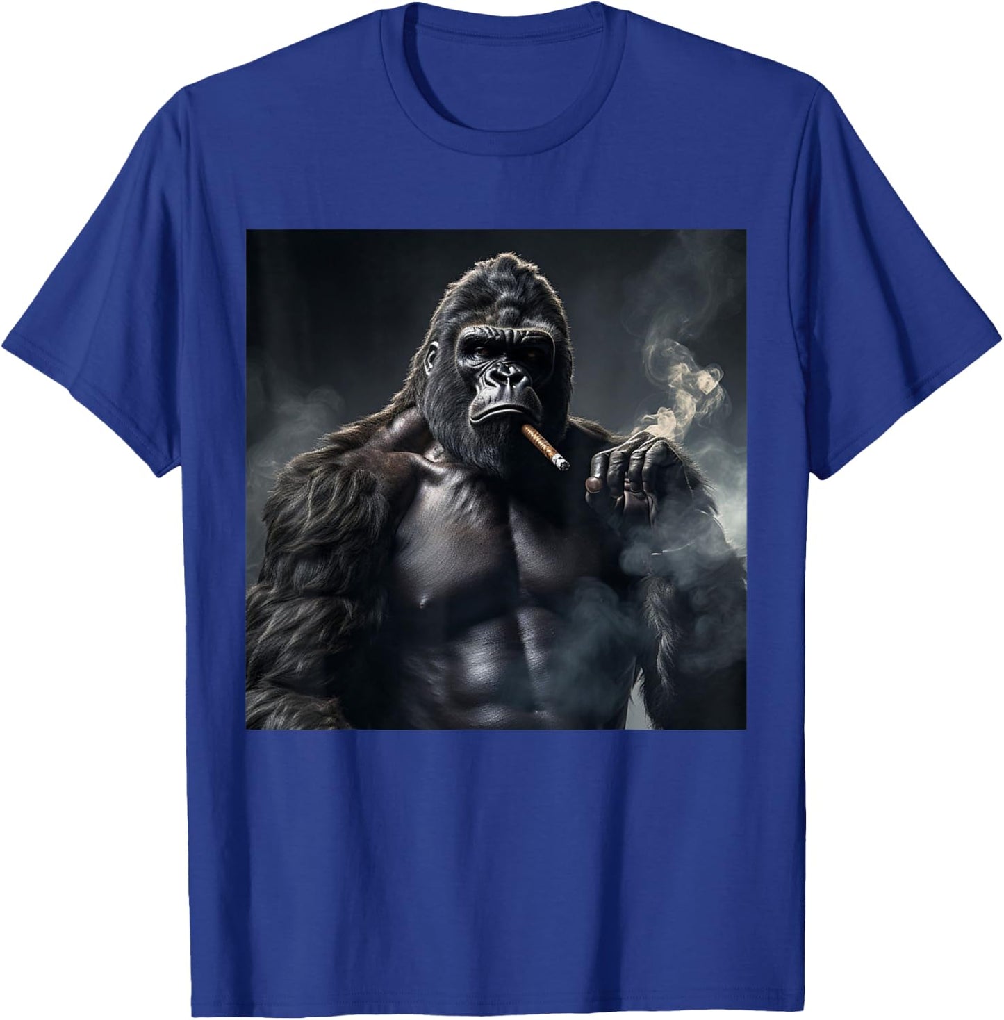 Funny Monkey Cigar Gorilla Smoking Cigarette Animal Lover T-Shirt - T-Shirt | Royal