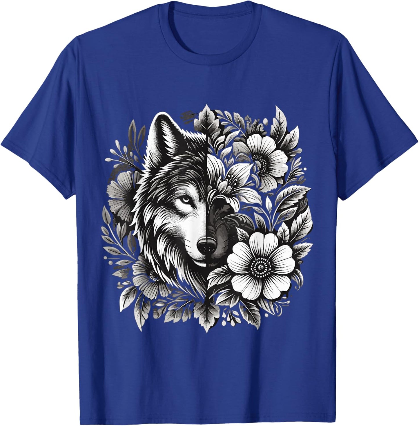 Floral Wolf T-Shirt - T-Shirt | Royal