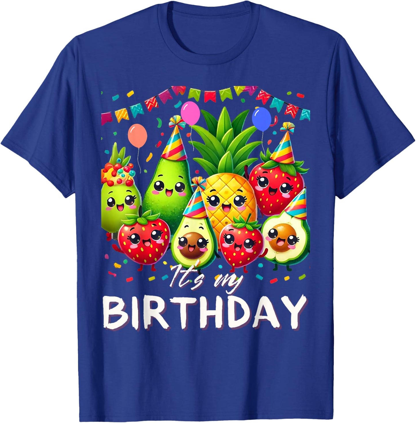 My Birthday Toddler Kids Birthday Boy Girl Funny Fruit T-Shirt - T-Shirt | Royal