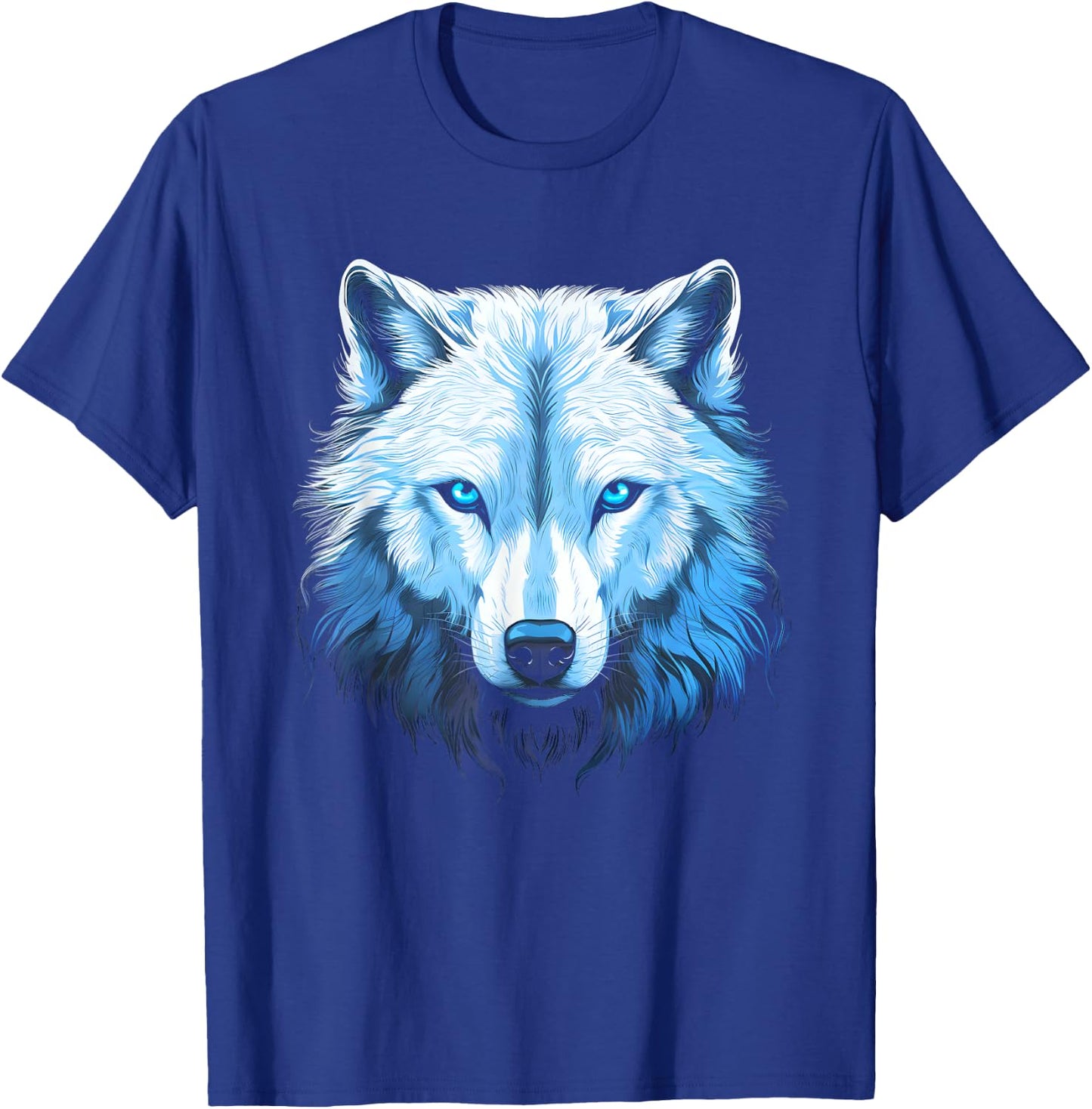 Arctic Wolf Face Wolves Art Motif T-Shirt - T-Shirt | Royal