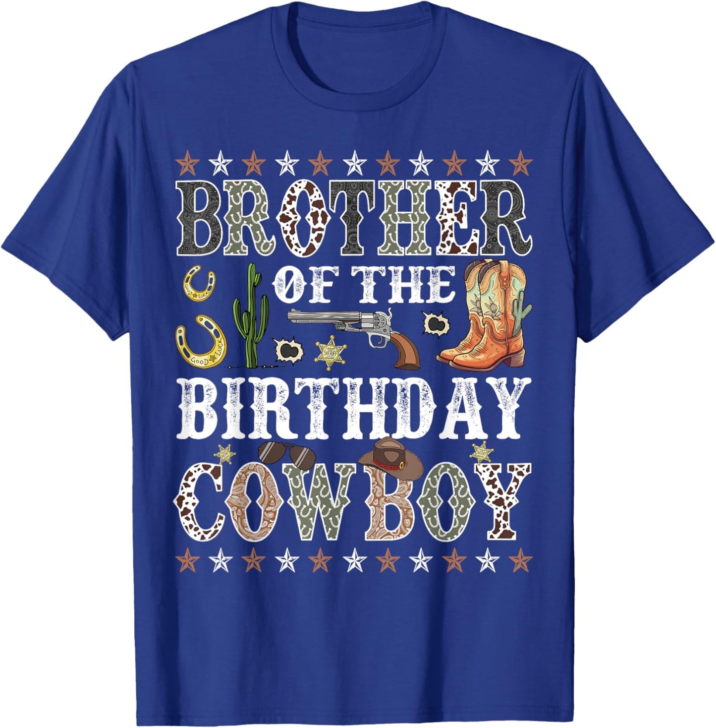 Brother Of The Birthday Cowboy Rodeo Brother T-Shirt - T-Shirt | Royal