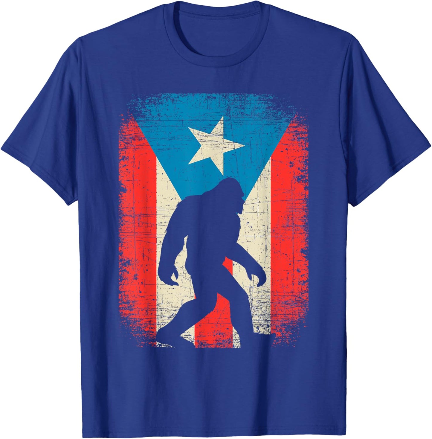 Bigfoot Puerto Rico Flag Funny Retro Vintage Boricua Kids T-Shirt - T-Shirt | Royal