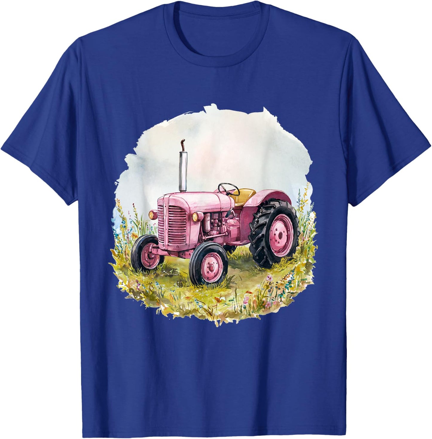 Farm Girl Pink Tractor Women design T-Shirt - T-Shirt | Royal