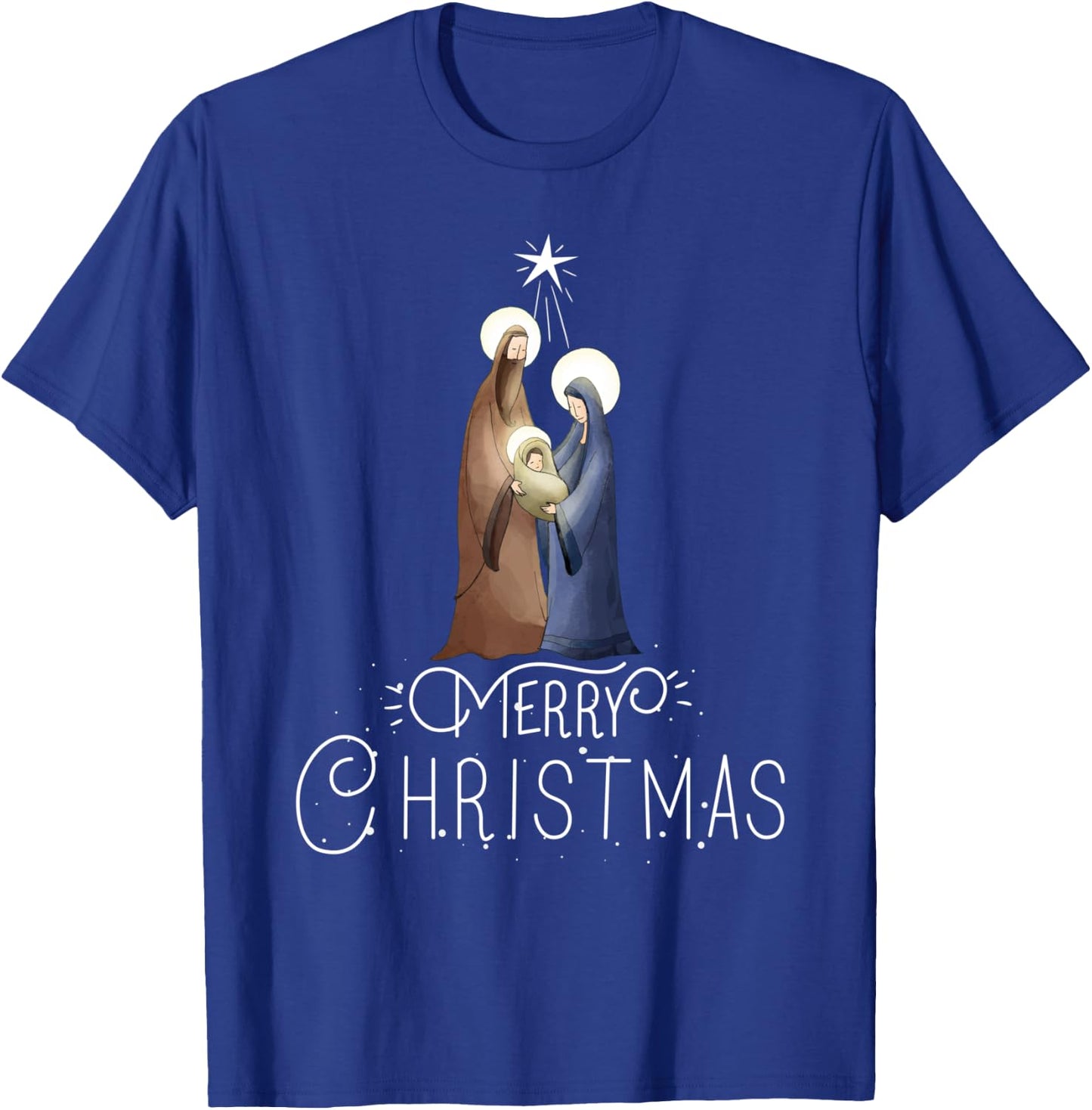 Merry Christmas - Advent Nativity Scene North Star T-Shirt - T-Shirt | Royal