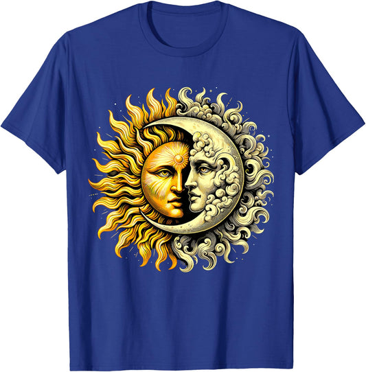 Sun and Moon Yin Yang T-Shirt - T-Shirt | Royal