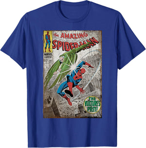 Marvel Comics Retro Spider-Man Vulture's Prey Distressed T-Shirt - T-Shirt | Royal