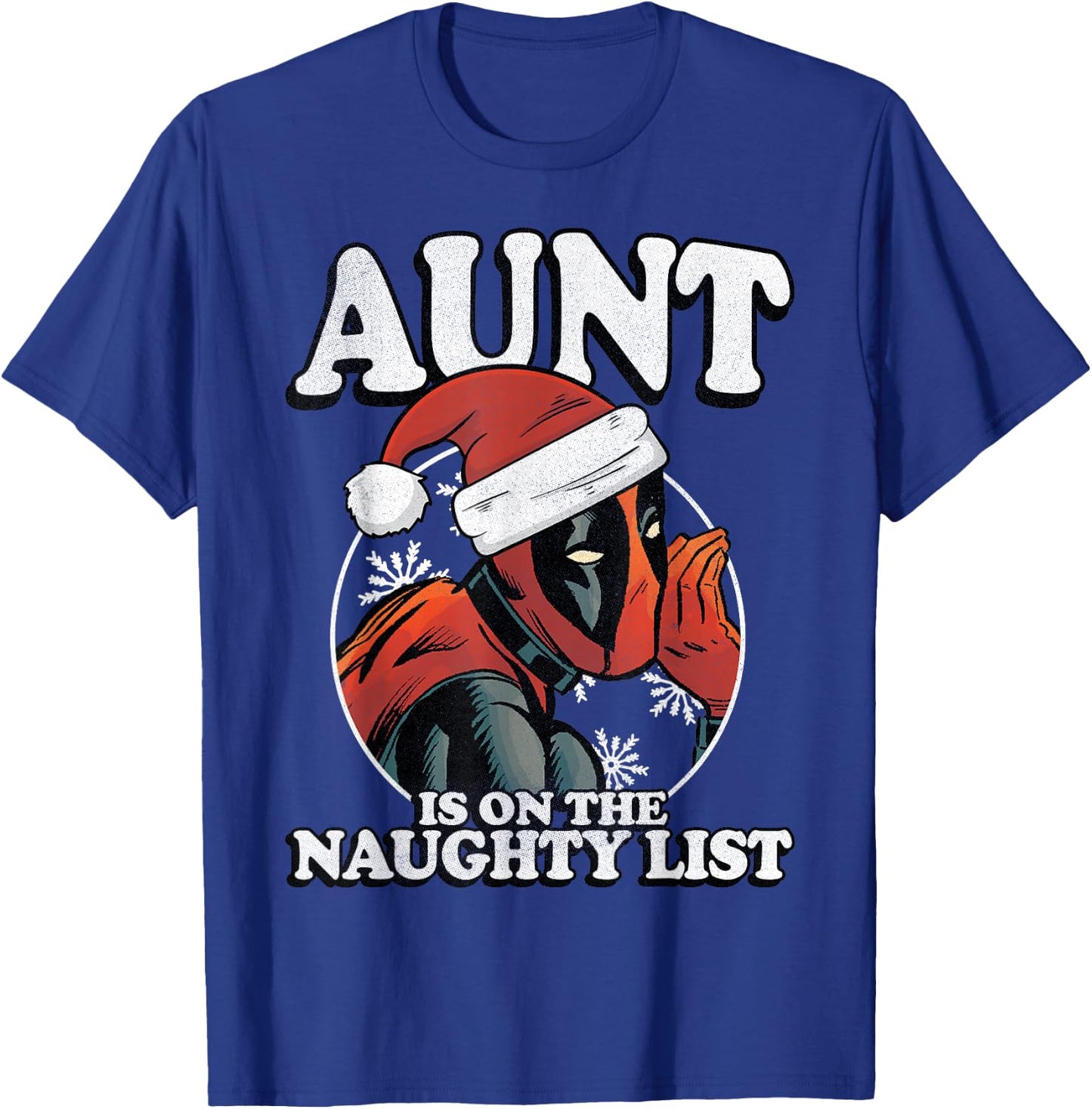 Marvel Deadpool Aunt On The Naughty List T-Shirt - T-Shirt | Royal