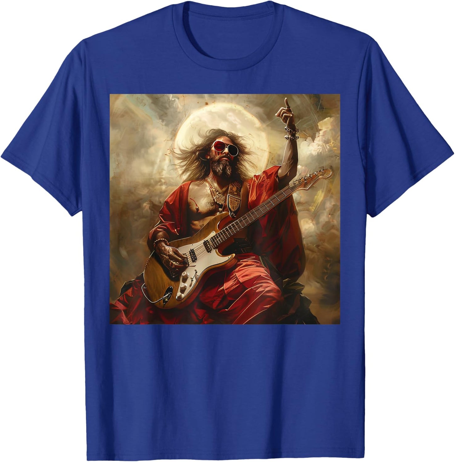 Heavy Metal Jesus Christ Guitar T-Shirt - T-Shirt | Royal