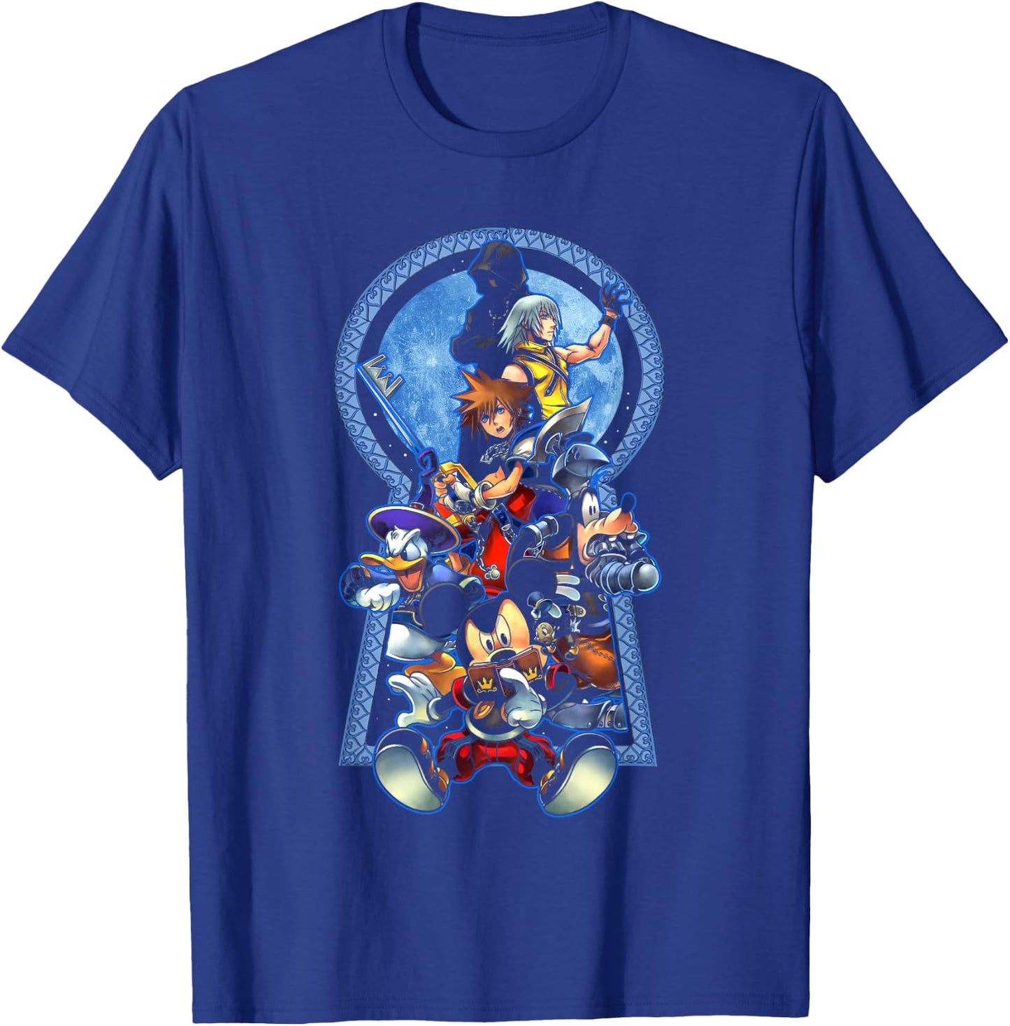 Disney Kingdom Hearts Key To The Kingdom Group Shot Poster T-Shirt - T-Shirt | Royal