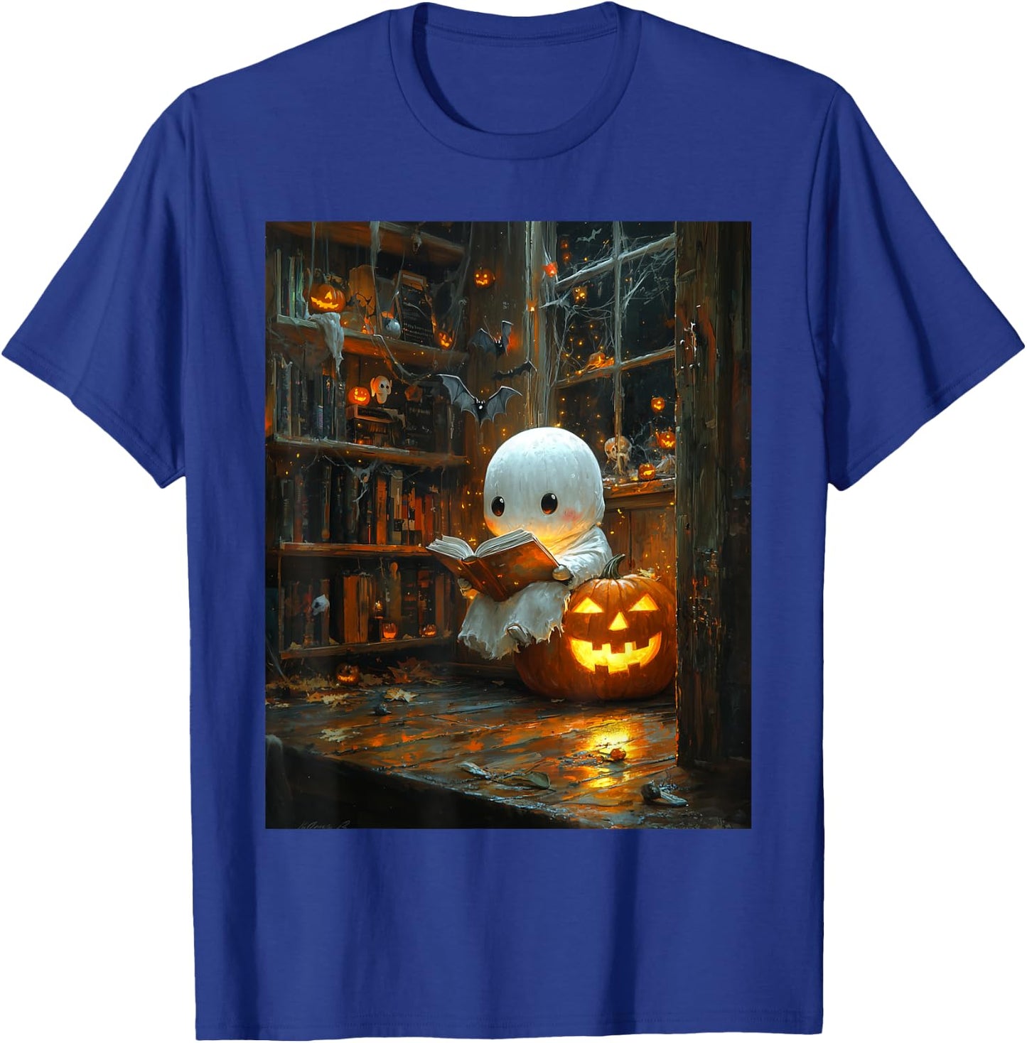 Halloween Girls Design Ghost Book Boys Spooky Kids Halloween T-Shirt - T-Shirt | Royal