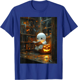 Halloween Girls Design Ghost Book Boys Spooky Kids Halloween T-Shirt - T-Shirt | Royal