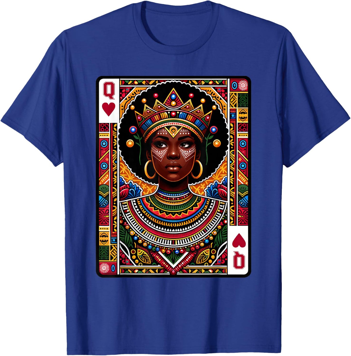 African Queen Card Melanin Black Pride BLM Juneteenth T-Shirt - T-Shirt | Royal